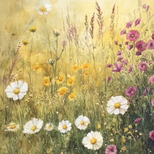 Vintage wildflowers 13,Rice paper print