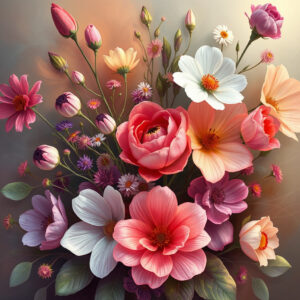 Delicate floral 5, Rice paper prints