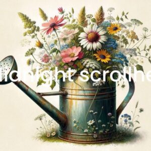 Floral watering can 2 , Rice paper prints