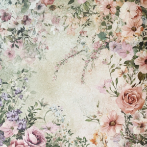 Vintage floral 16,Rice paper print