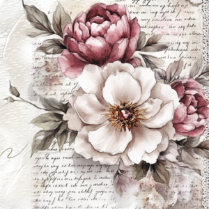Vintage floral 15,Rice paper print