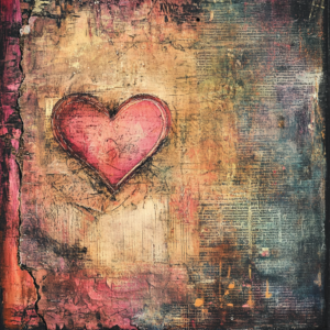 Vintage Valentines 6, Rice paper print