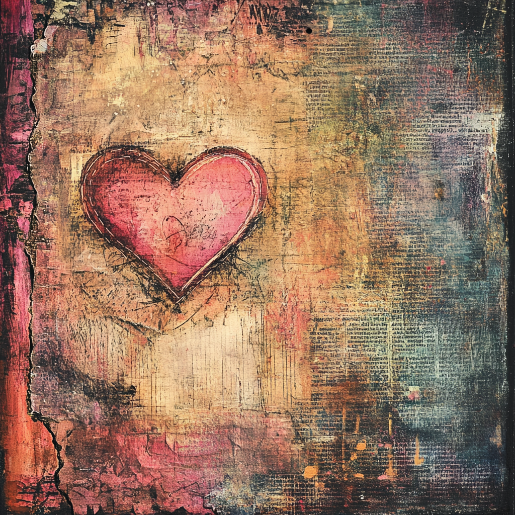 Vintage Valentines 6, Rice paper print