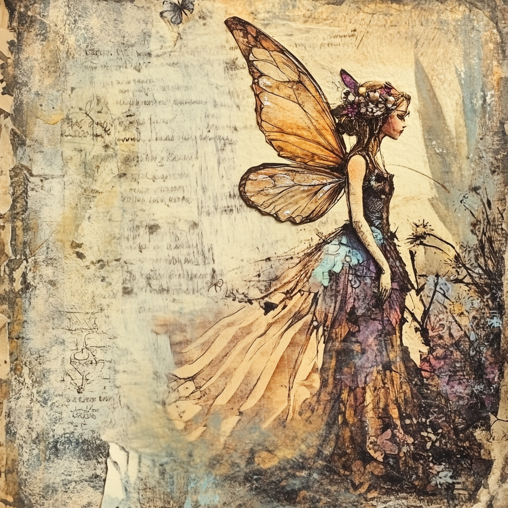 Vintage fairy 2, Rice paper print