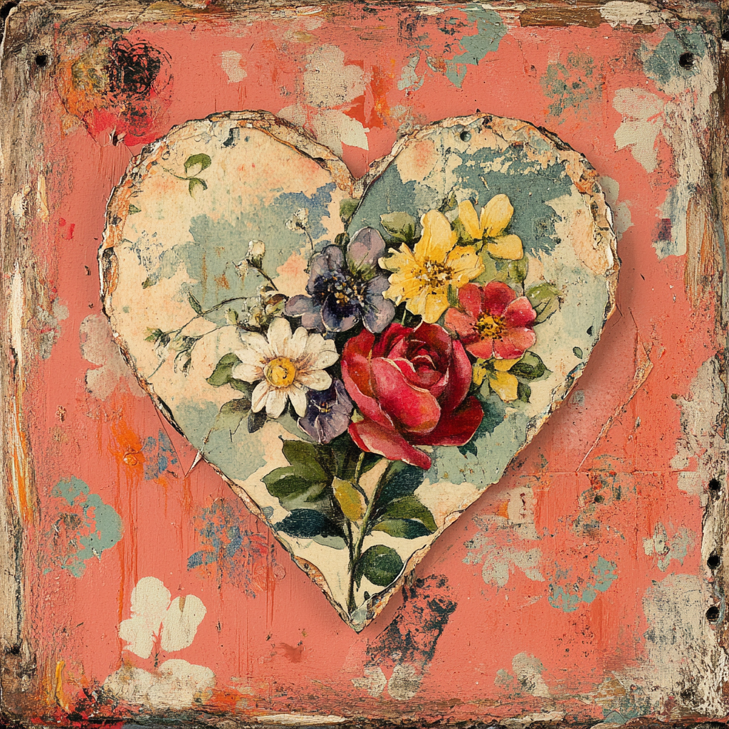 Vintage Valentines 9, Rice paper print