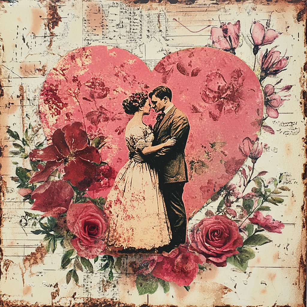 Vintage Valentines 14, Rice paper print