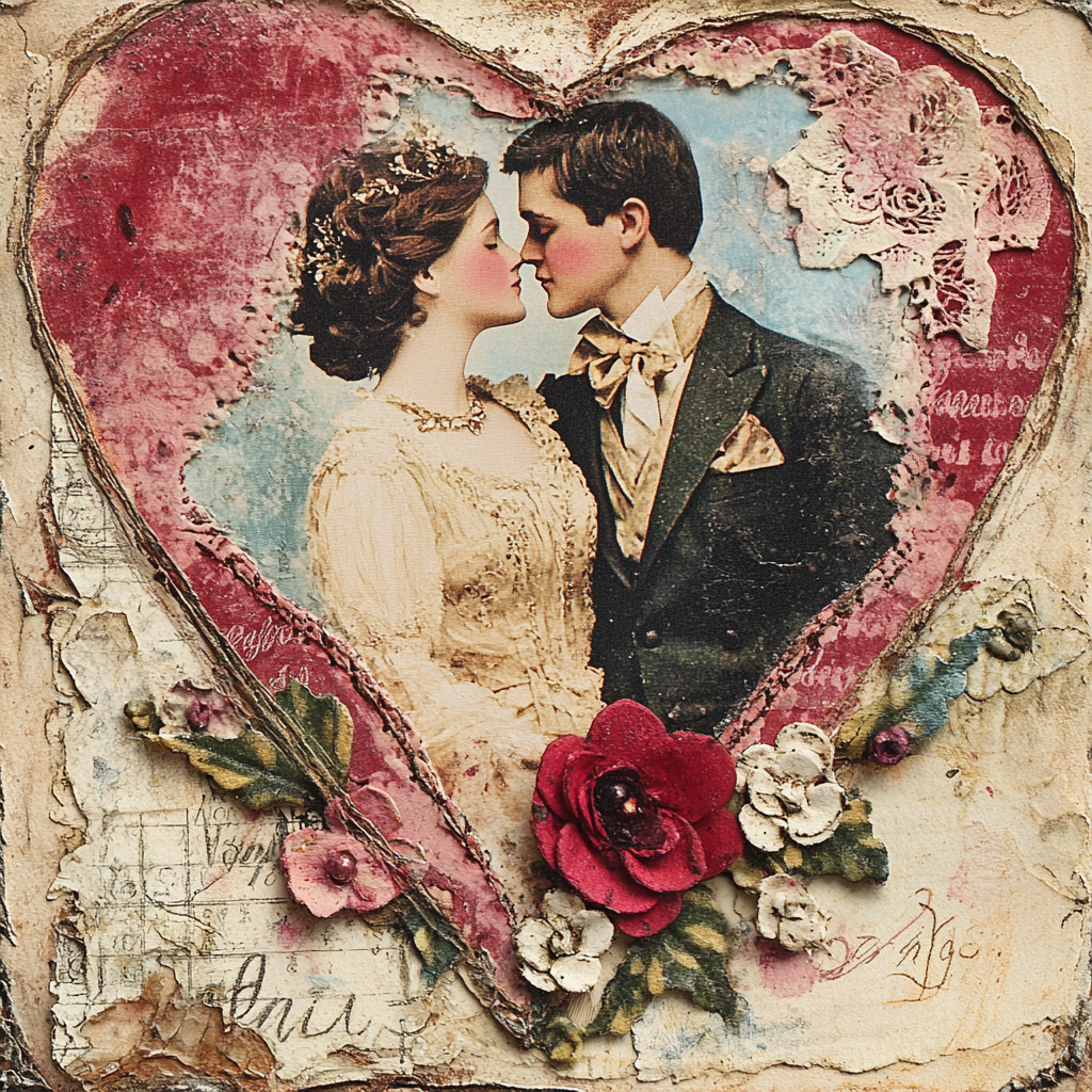 Vintage Valentines 20, Rice paper print