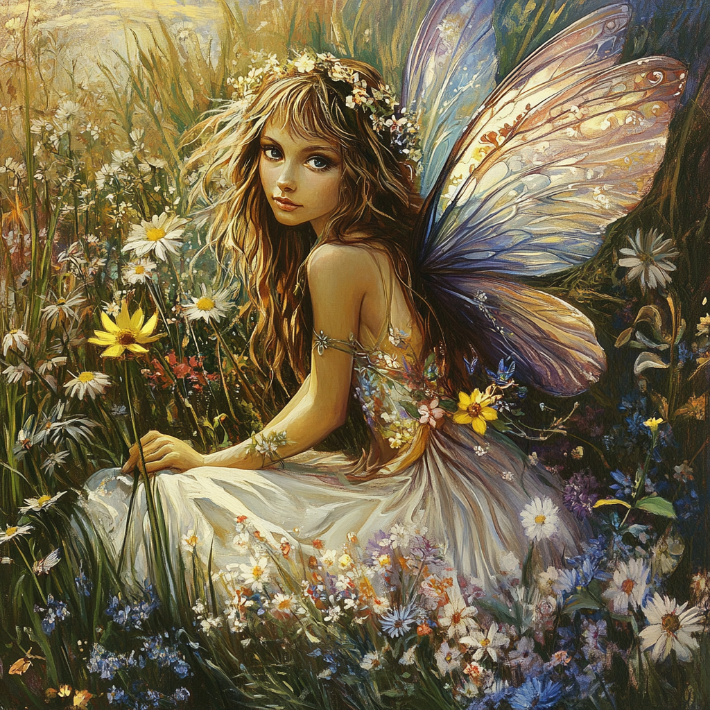 Vintage floral fairy 8, Rice paper print