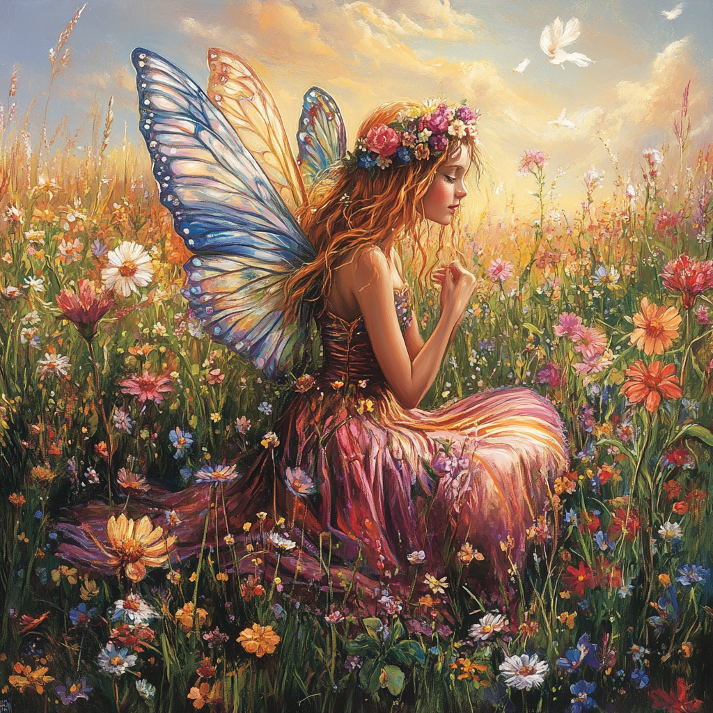 Vintage floral fairy 10, Rice paper print