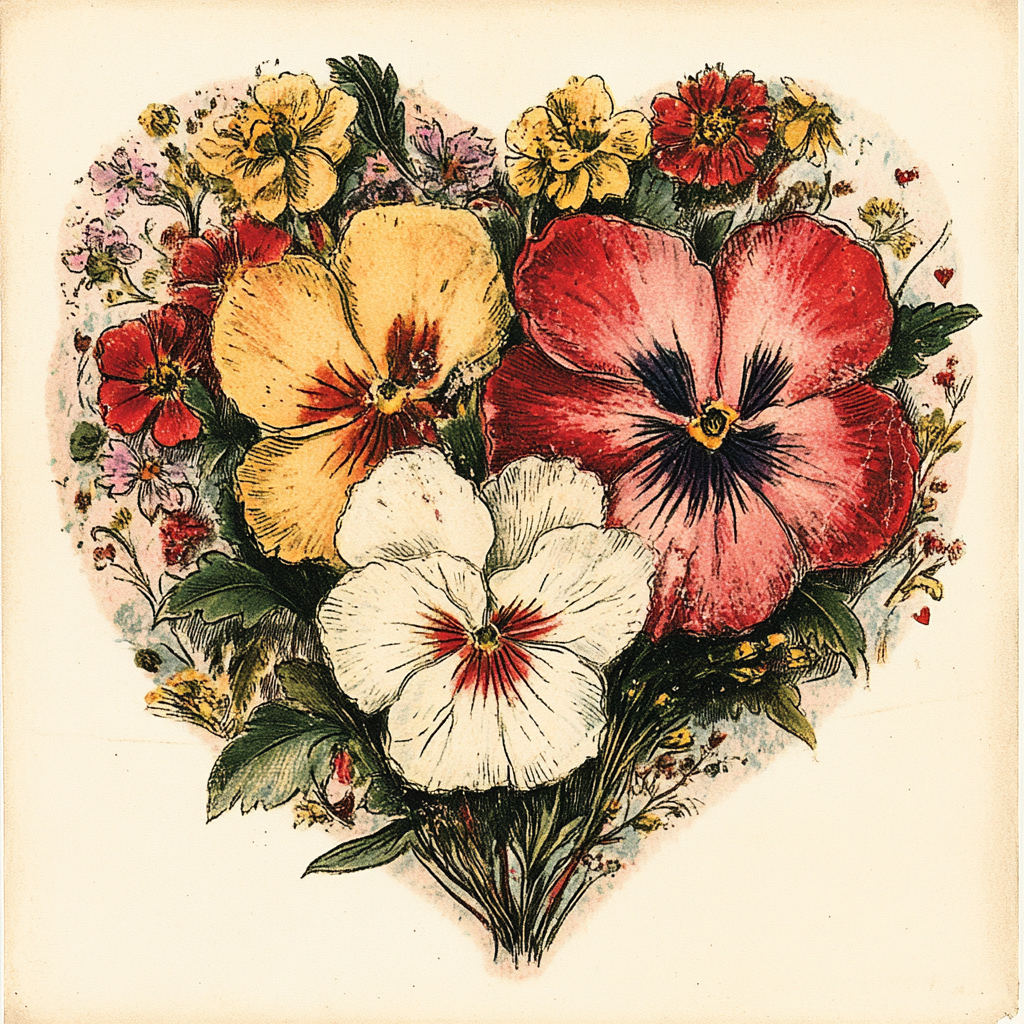 Vintage Valentines 16, Rice paper print