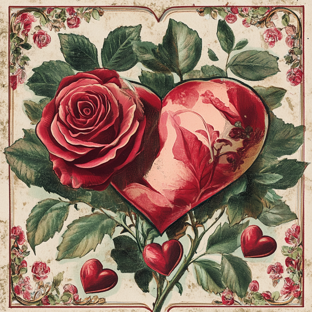 Vintage Valentines 17, Rice paper print