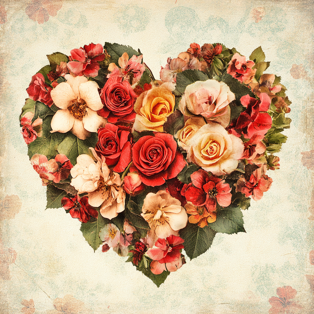 Vintage Valentines, Rice paper print