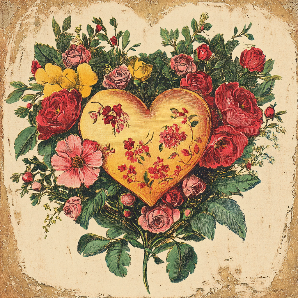Vintage Valentines 13, Rice paper print