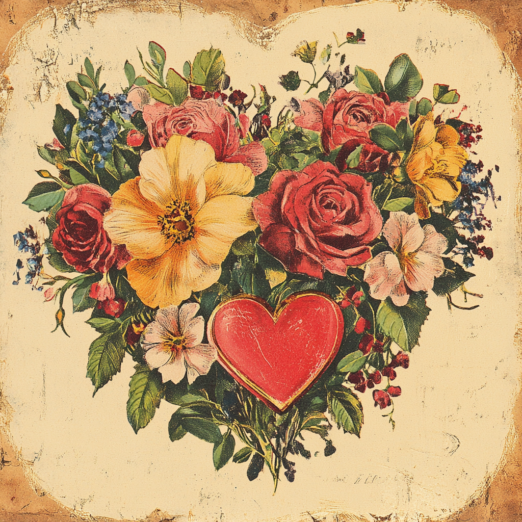 Vintage Valentines 15, Rice paper print