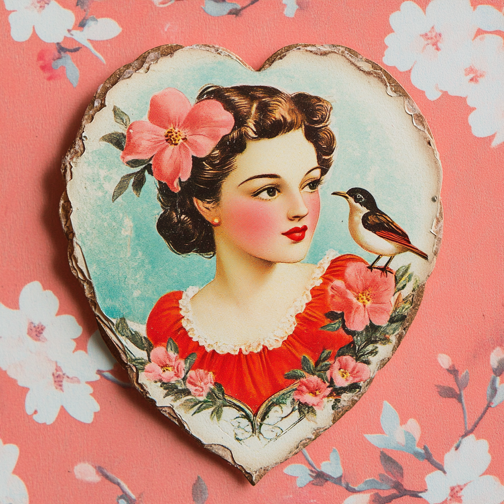 Vintage Valentines 12, Rice paper print