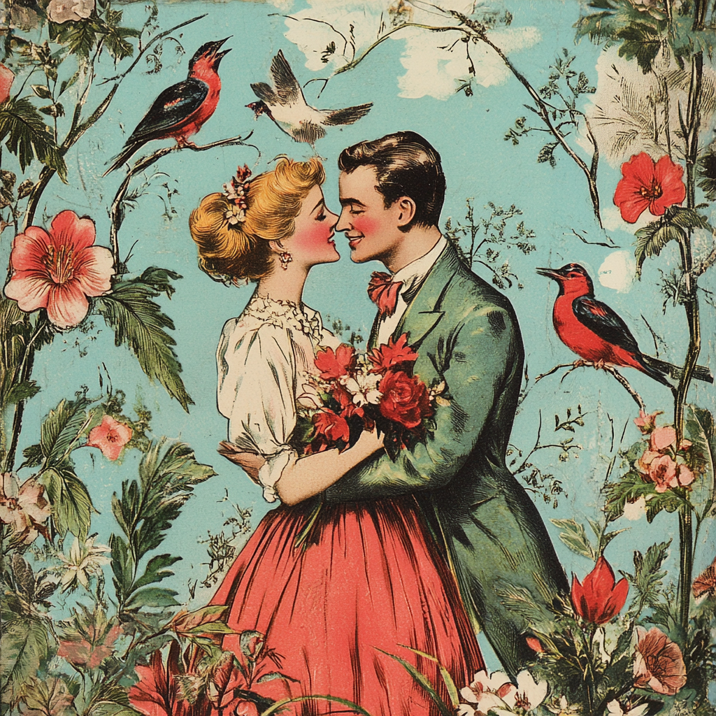 Vintage Valentines 19, Rice paper print